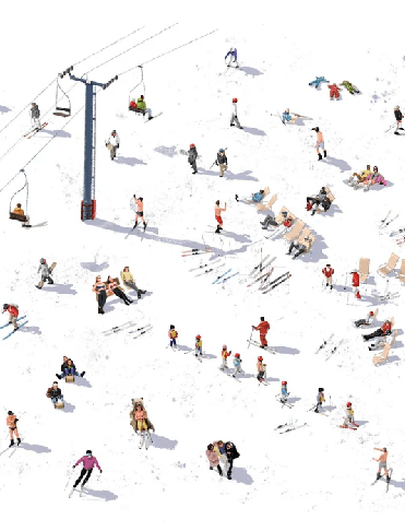 Carta da parati panoramica per l'après ski