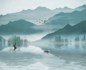 Papier peint entre montagne et lac, XXL, tendance