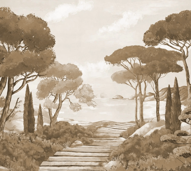 Carta da parati passeggiata nelle calanques monocromatica