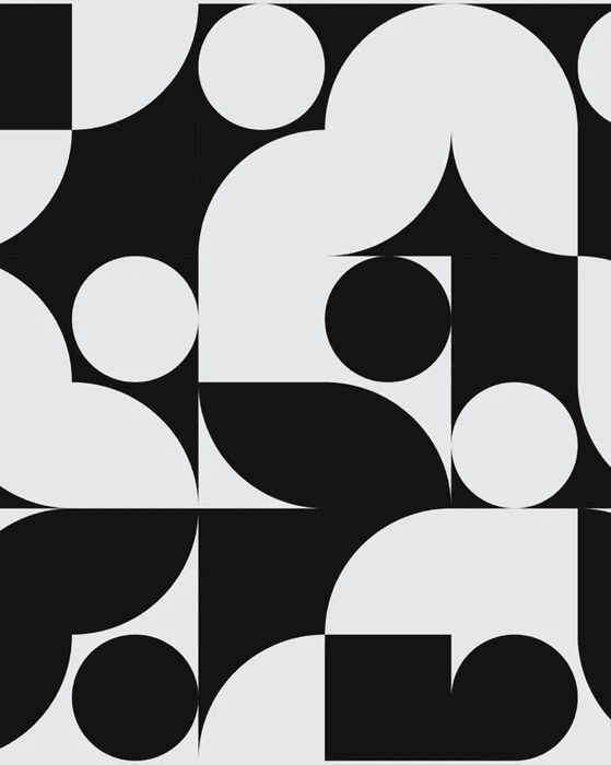 Modern black and white shape wallpaper - Muralconcept