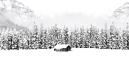 Papier peint panoramique chalet en montagne - Muralconcept