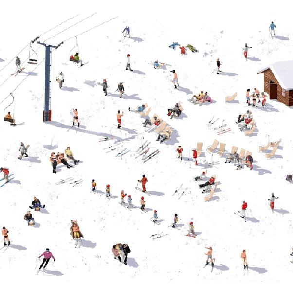 Après ski panoramic wallpaper, XXL, tendance