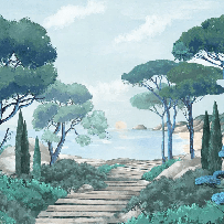 Papier peint balade dans les calanques - Muralconcept