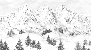 Papier peint montagne sommets de Chamonix - Muralconcept