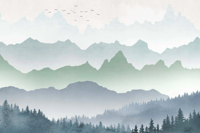 Forest morning mist wallpaper, XXL, tendance