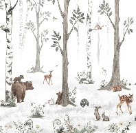 Papier peint animaux printemps forêt - Muralconcept