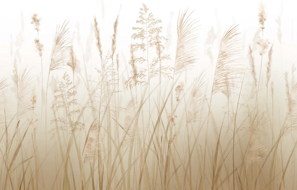 Carta da parati con fiori di campo di grano