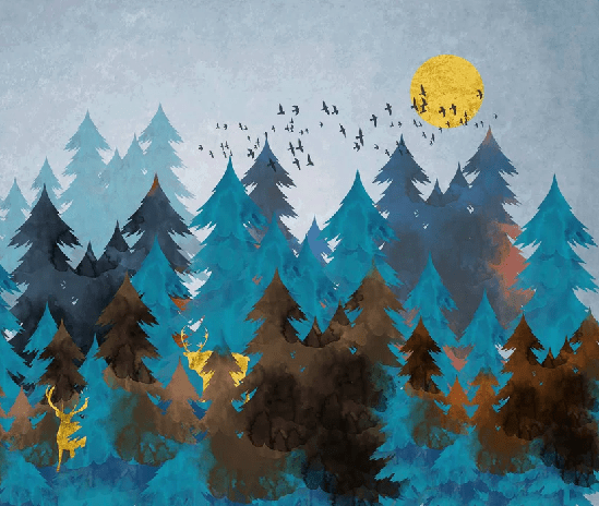 Papier peint Forêt Abstrait Inspirante