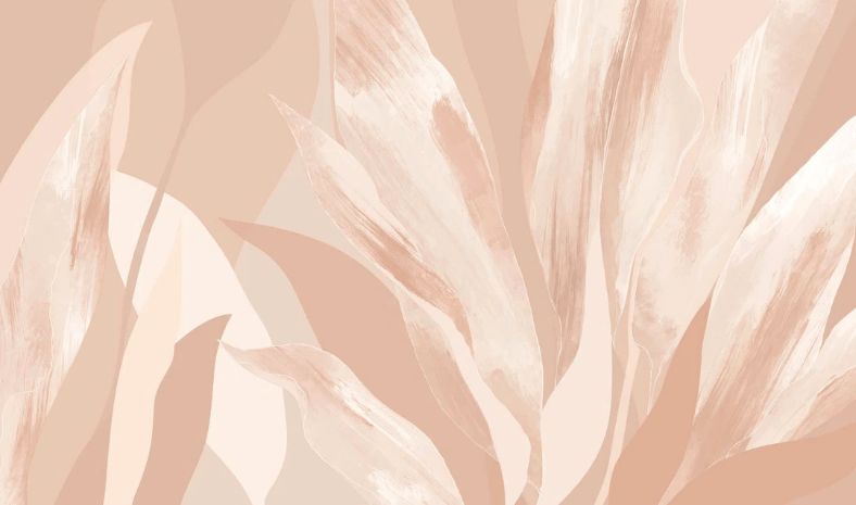Papier peint étoffe florale nude