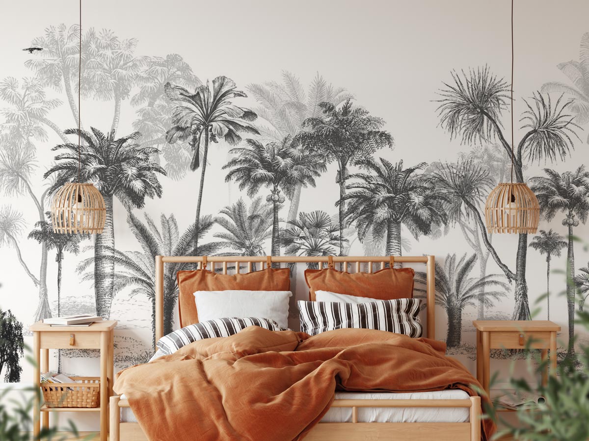 Papier peint Jungle Black & White, XXL, tendance
