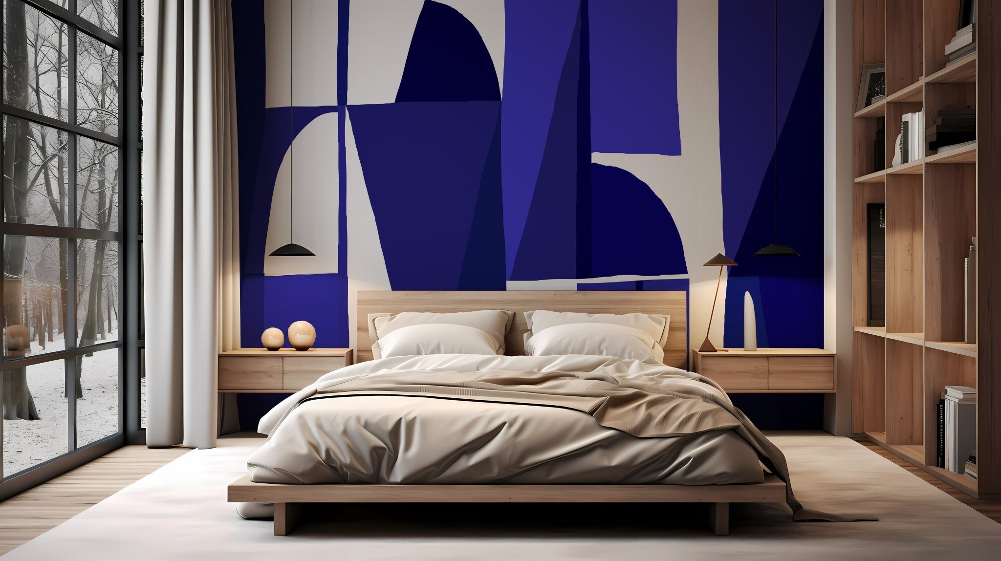 Papier peint Memphis style bleu, XXL, tendance