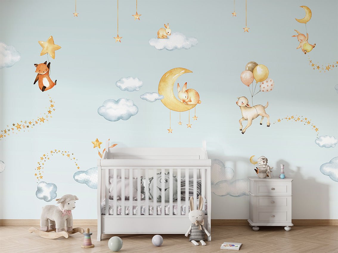 Carta da parati per bambini Pretty dreams blu