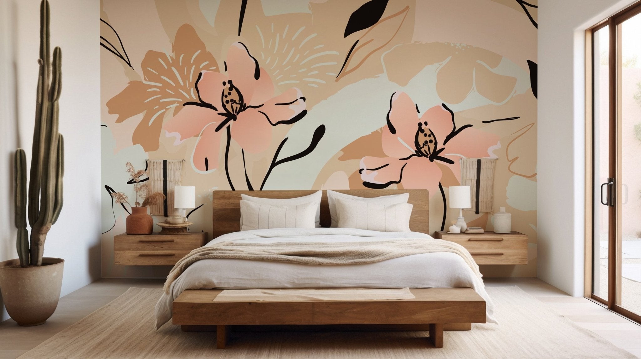 Papier peint yoga méditation fleur, XXL, tendance