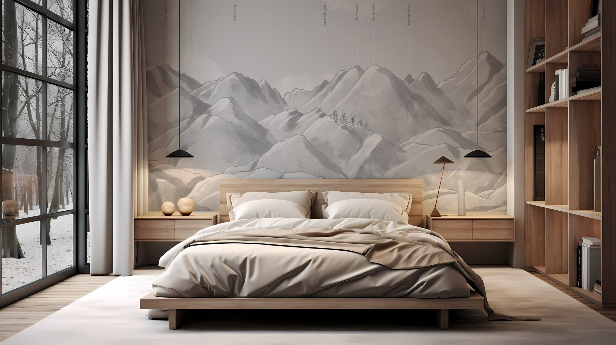 Papier peint massif des Écrins gris, XXL, tendance