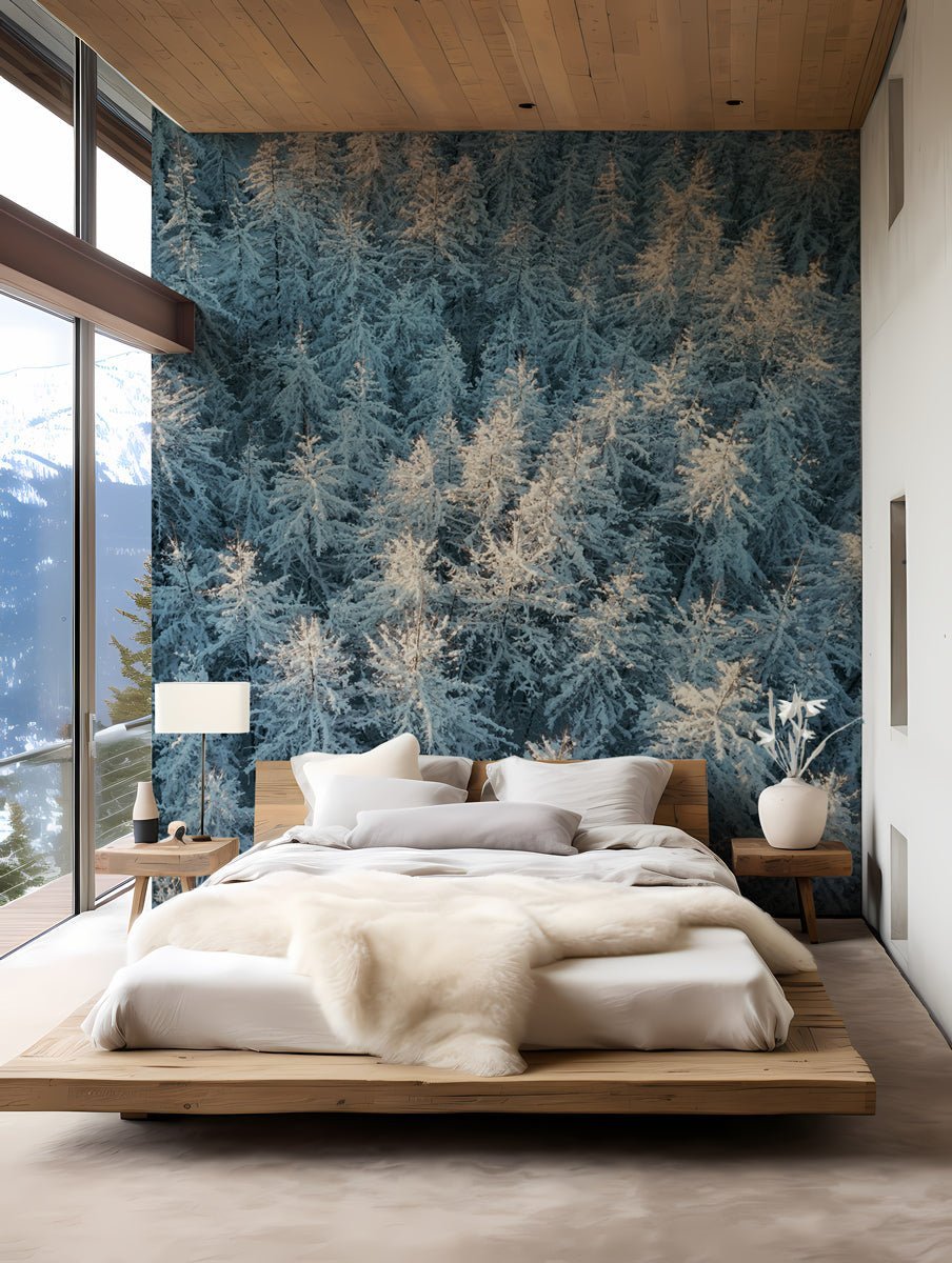 Papier peint forêt cimes Alpines, XXL, tendance