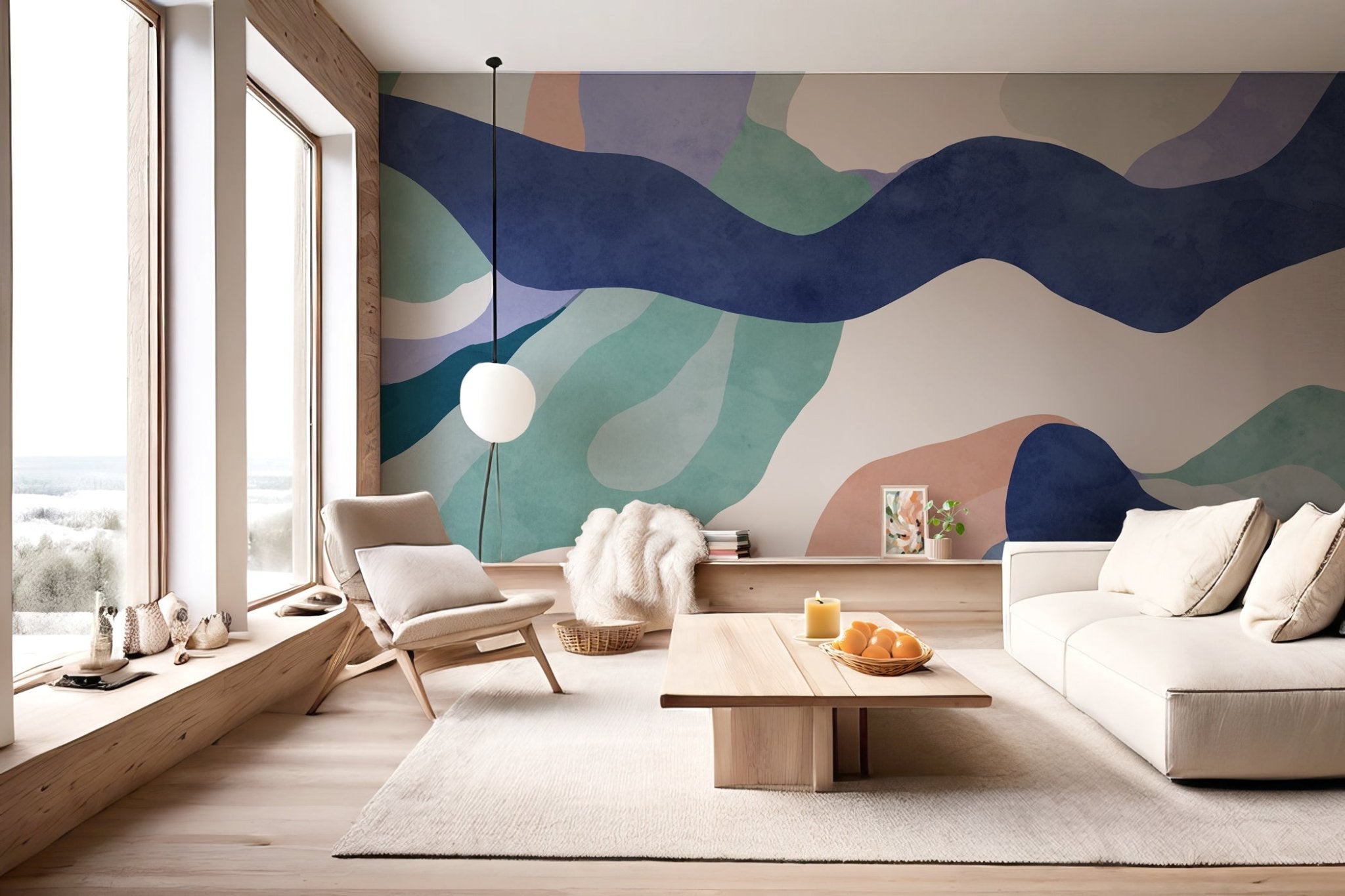 Papier peint abstrait ondulation, XXL, tendance