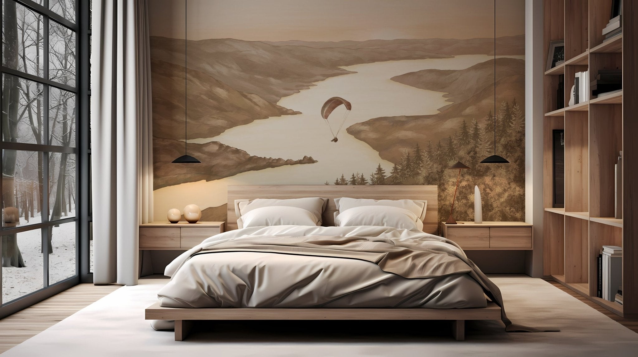 Papier peint col de la Forclaz sépia light, XXL, tendance