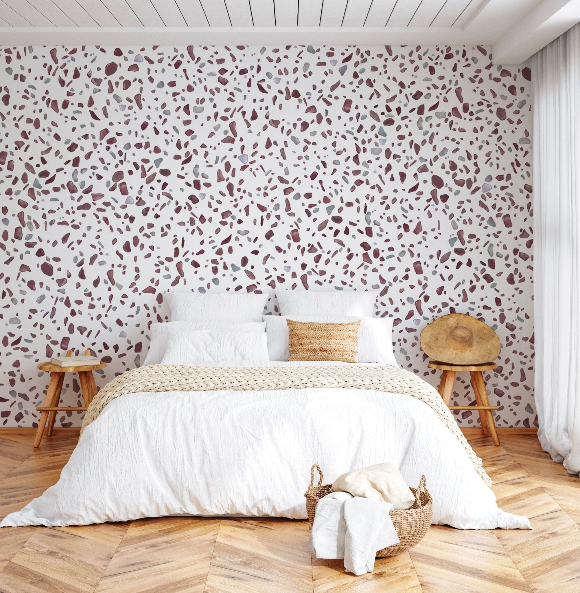 Papier peint effet terrazzo marron, XXL, tendance