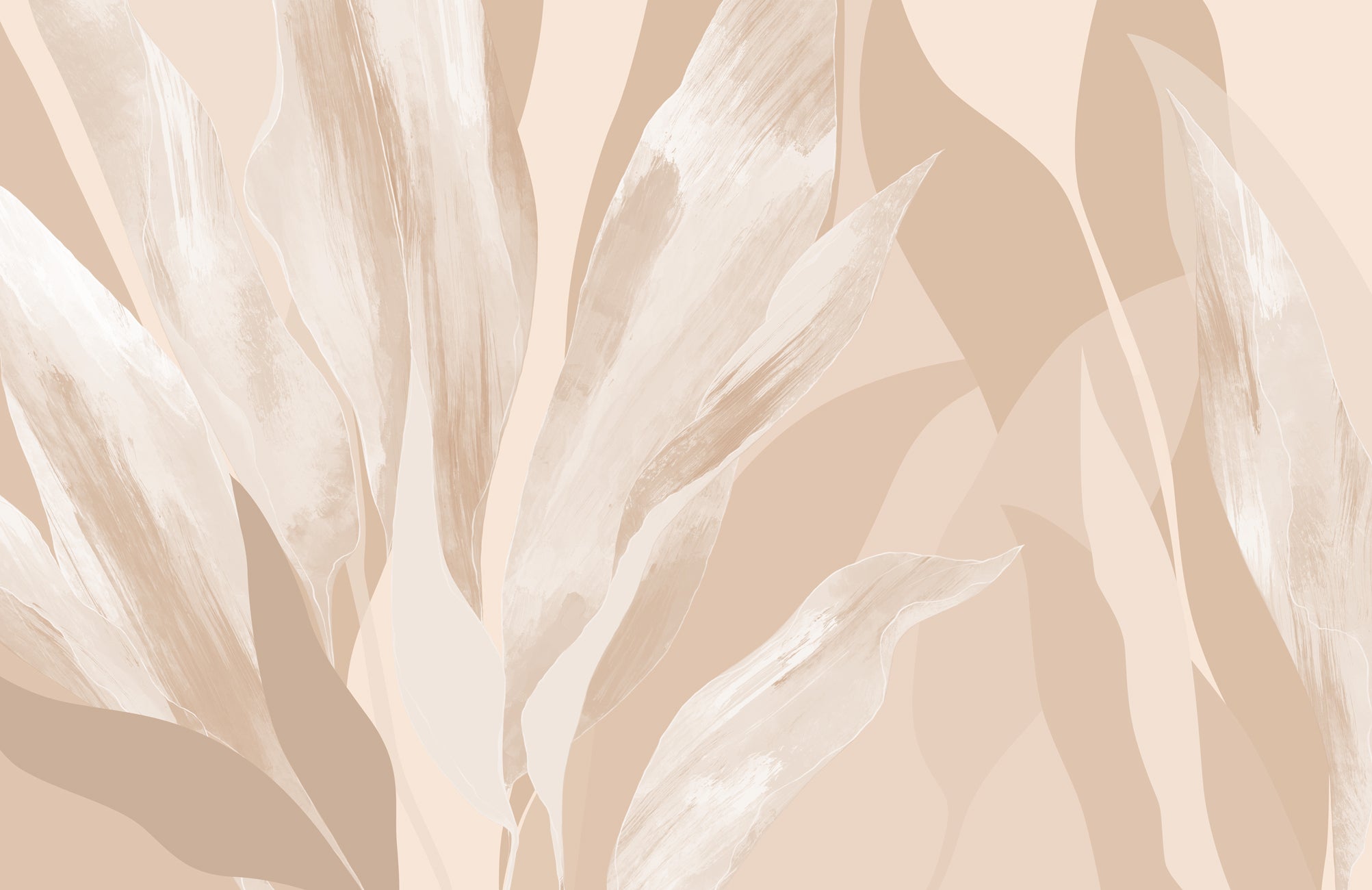 Papier peint étoffe florale beige, XXL, tendance