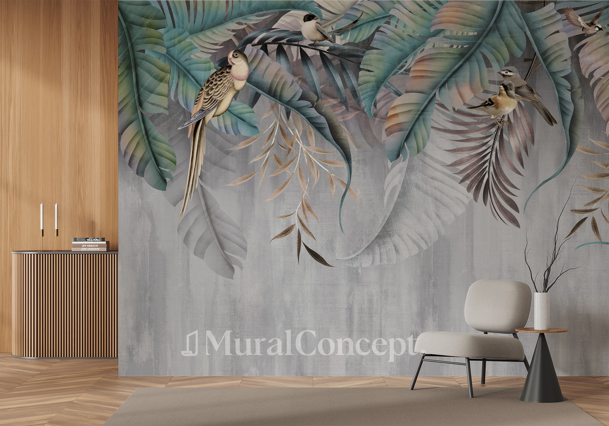 Papier peint Feuilles & Birds, XXL, tendance
