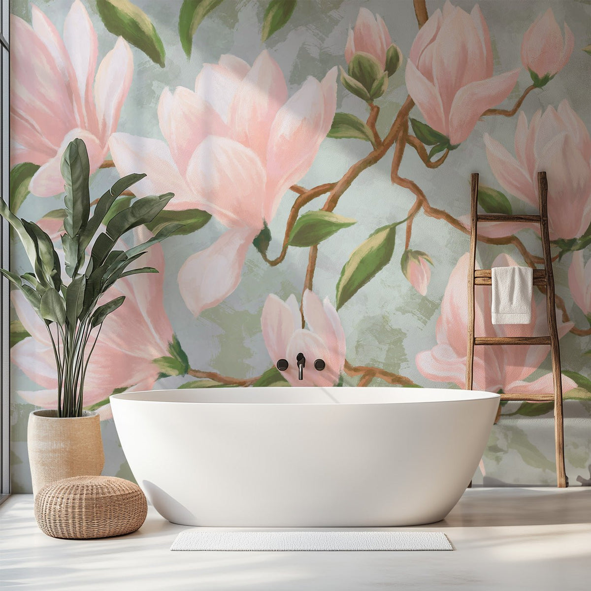 Carta da parati con magnolia in fiore