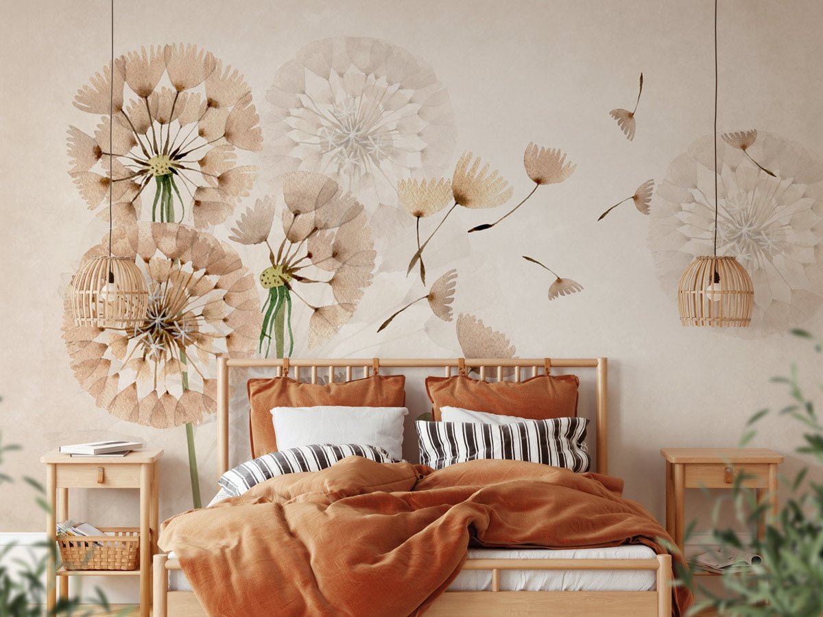 Papier peint fleur pissenlit, XXL, tendance