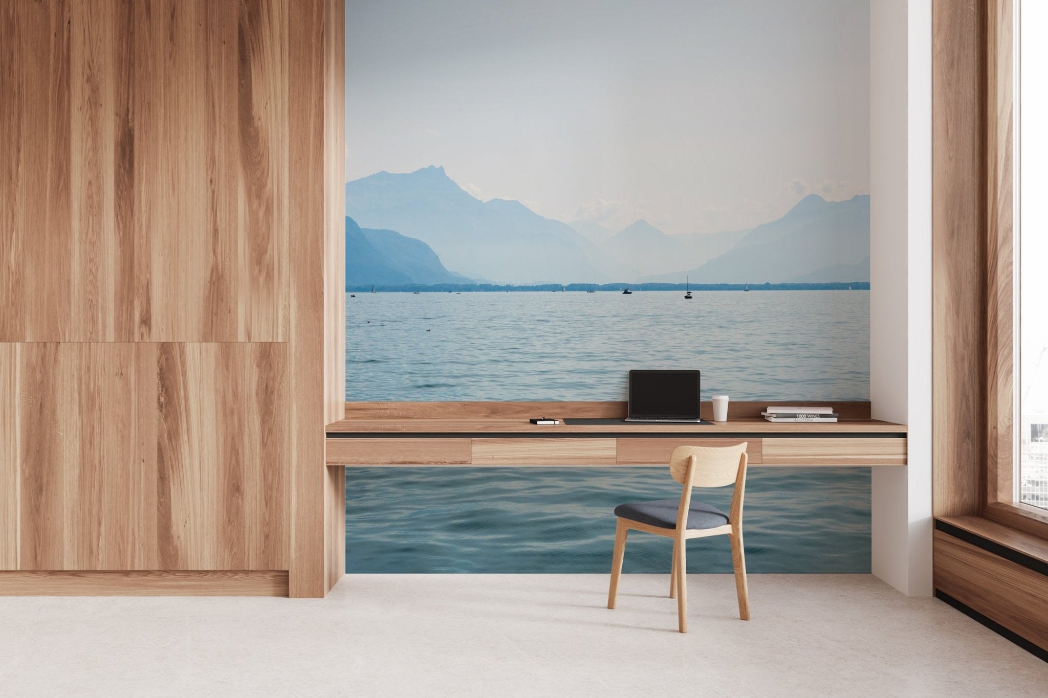 Papier peint panoramique Lac Léman – Montagnes et lac, XXL, tendance