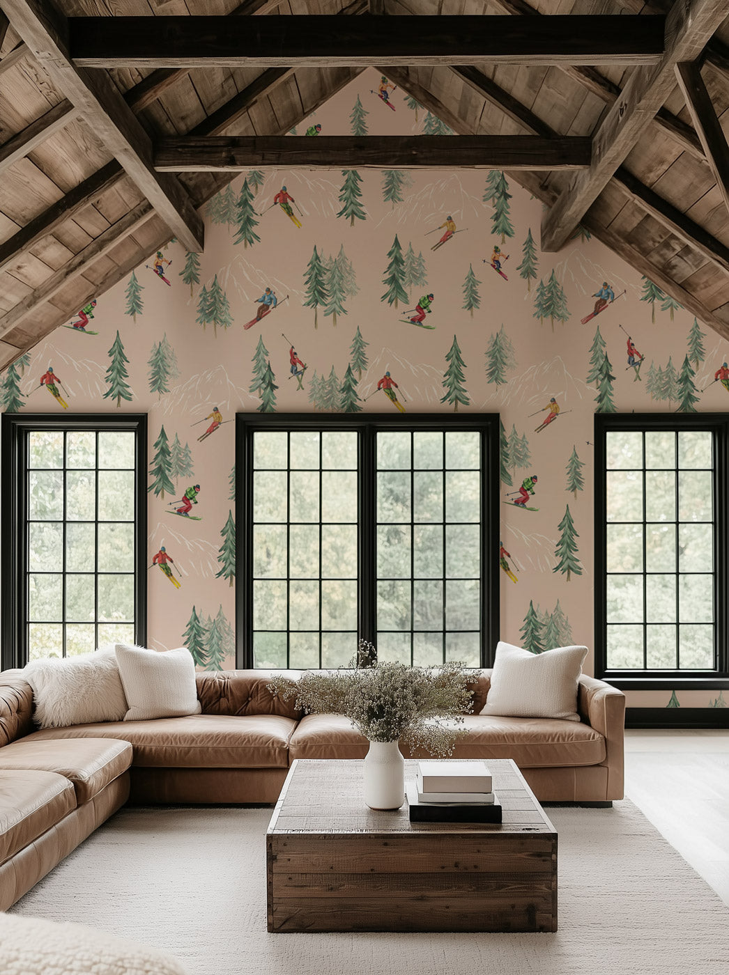 Carta da parati Alpine glisse peach