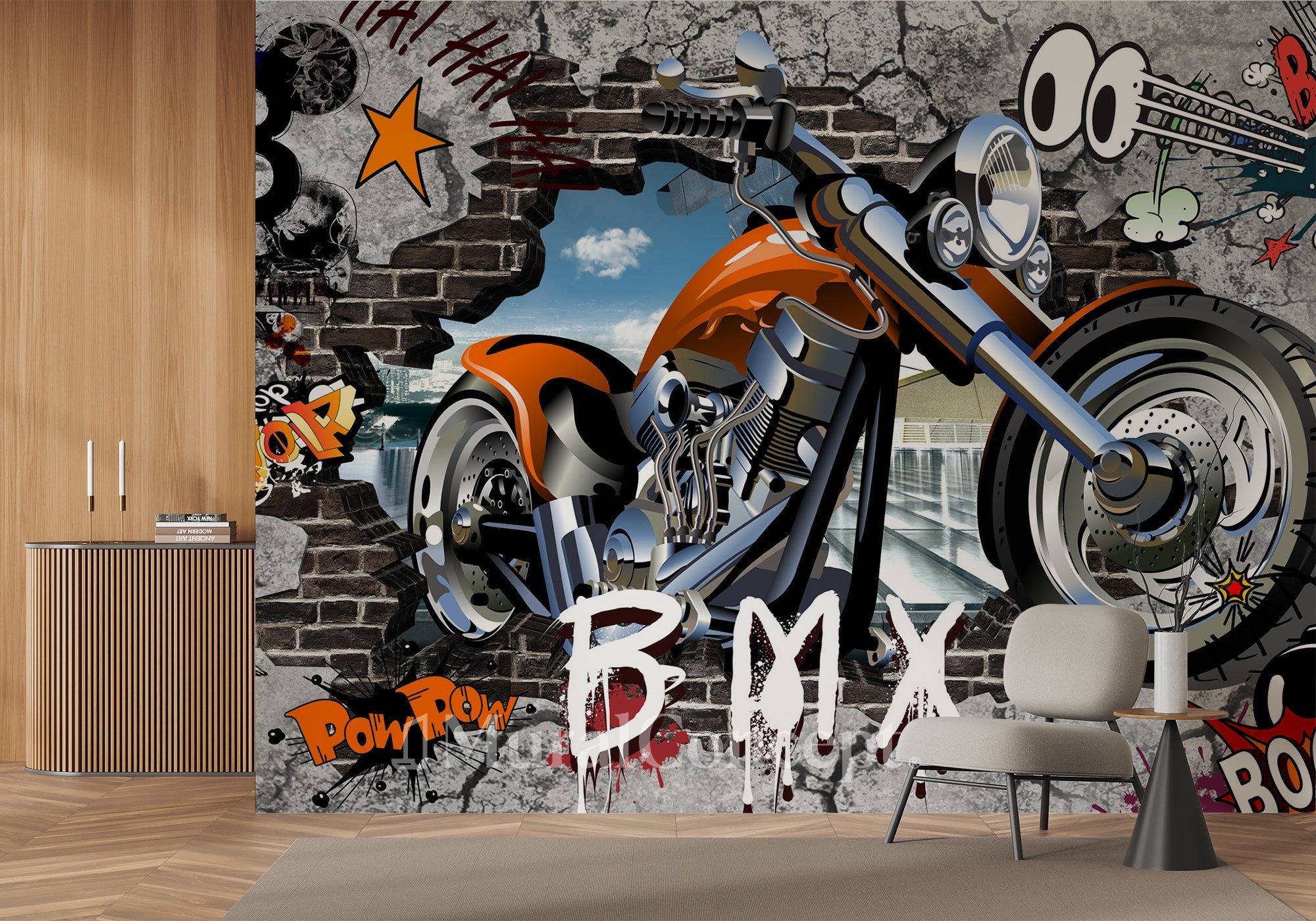 Old motorcycle wallpaper - Muralconcept