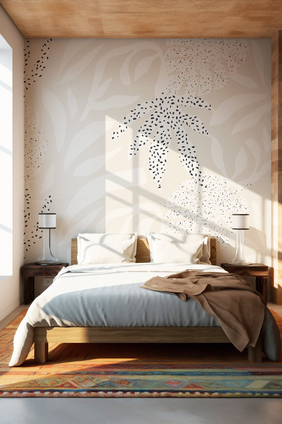 Papier peint panoramique douceur végétale, mural concept, tendance