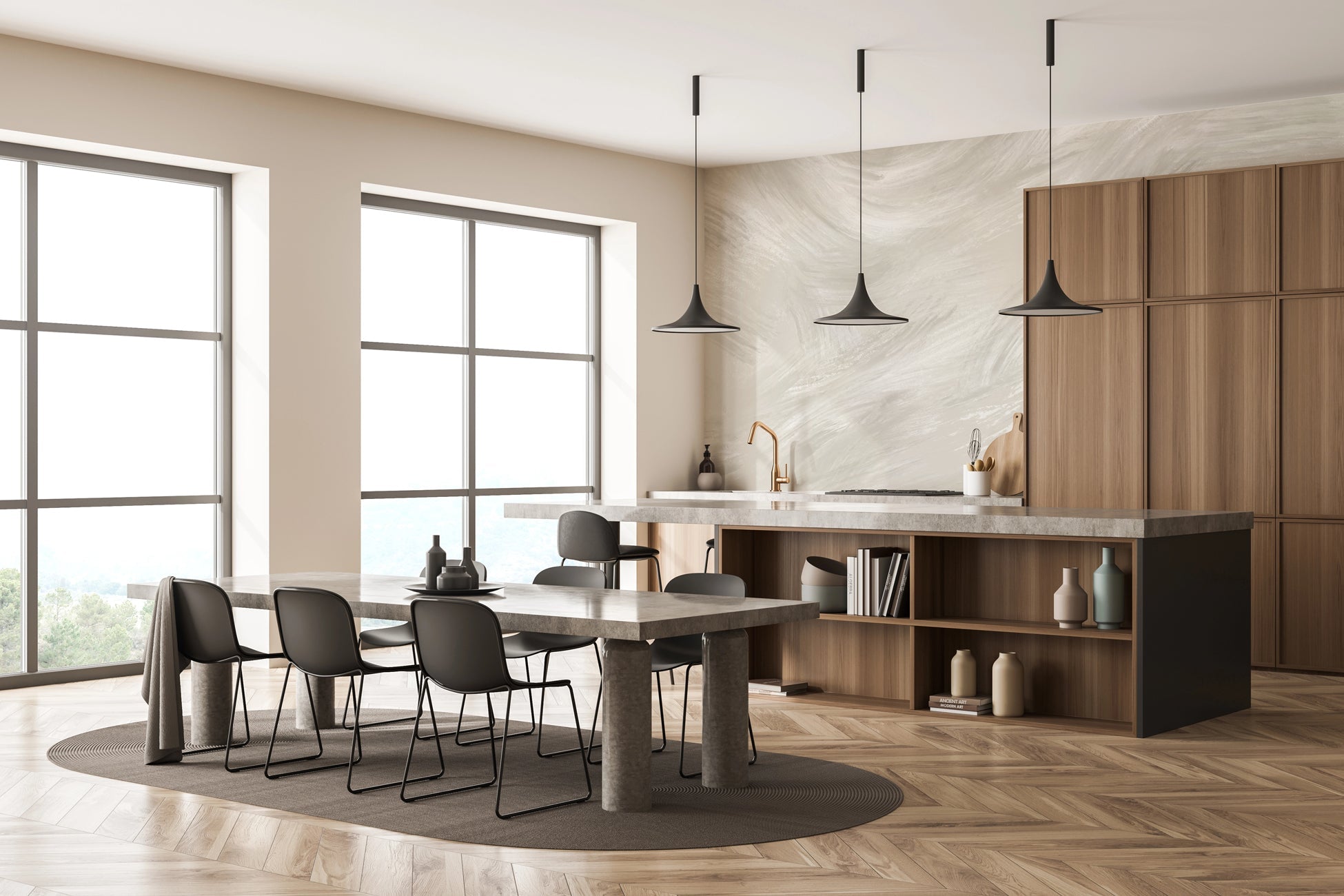 Papier peint moderne patine minérale, XXL, tendance