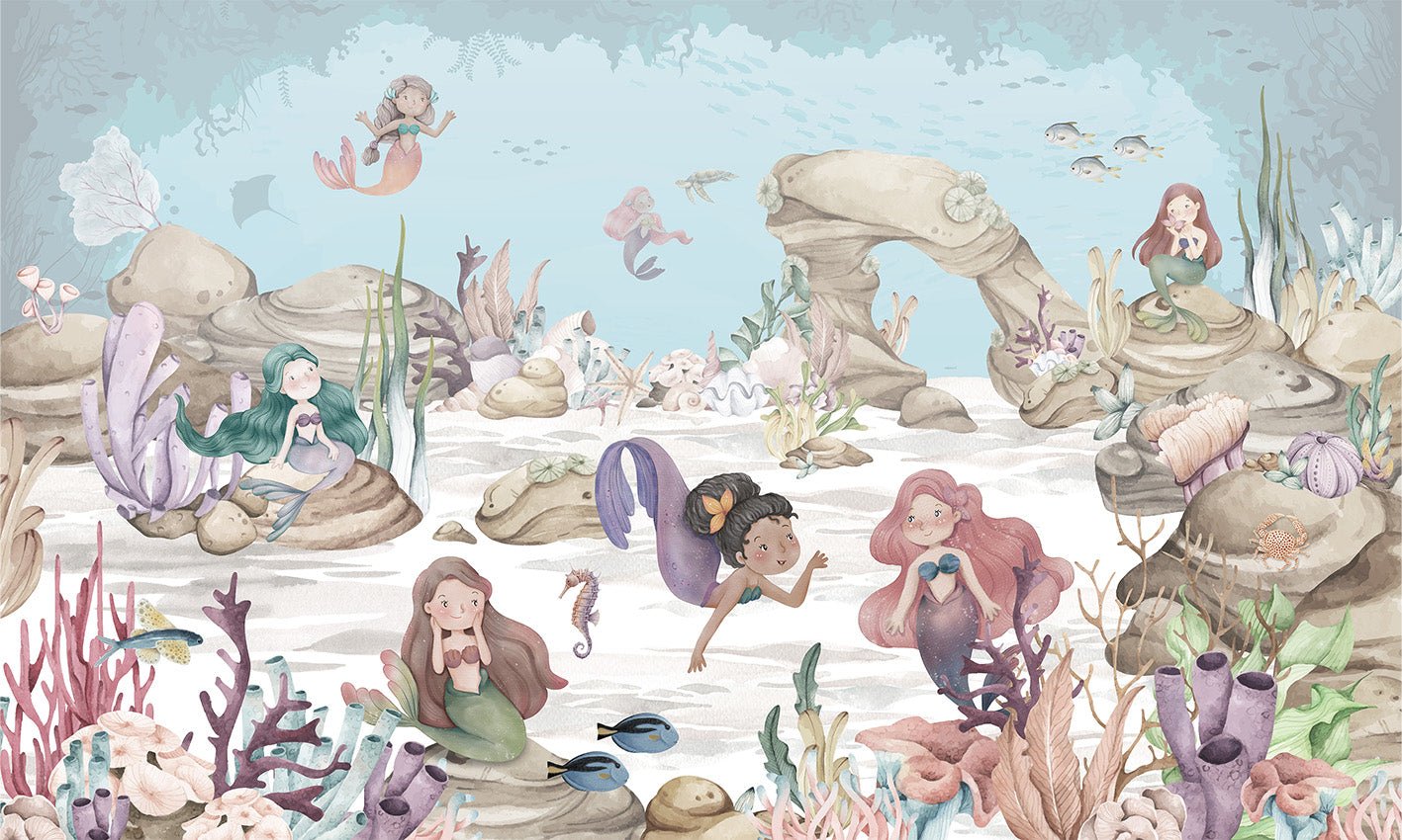 Papier peint sirènes coquettes, XXL, tendance