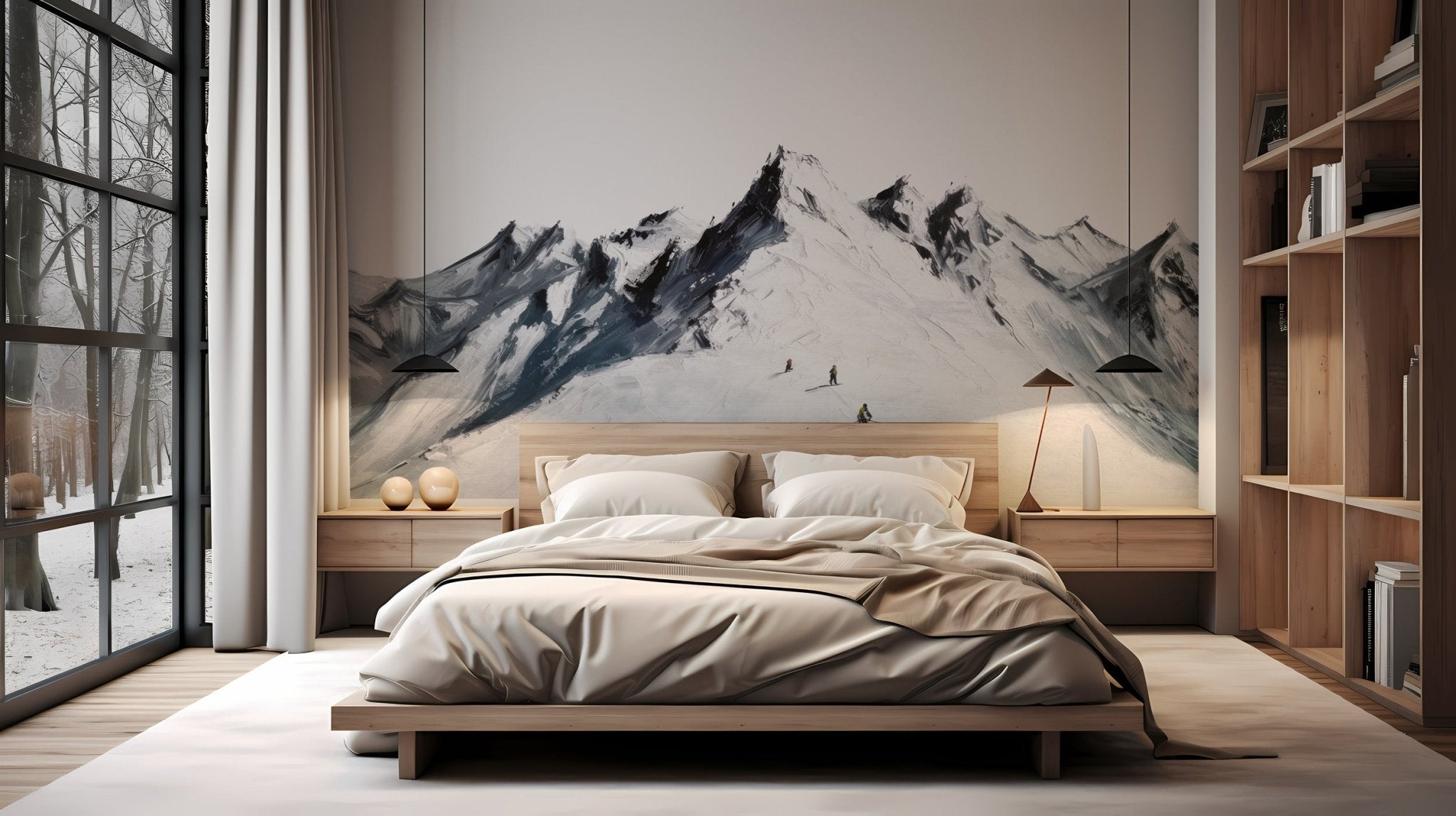 Papier peint ski alpinisme en montagne, XXL, tendance