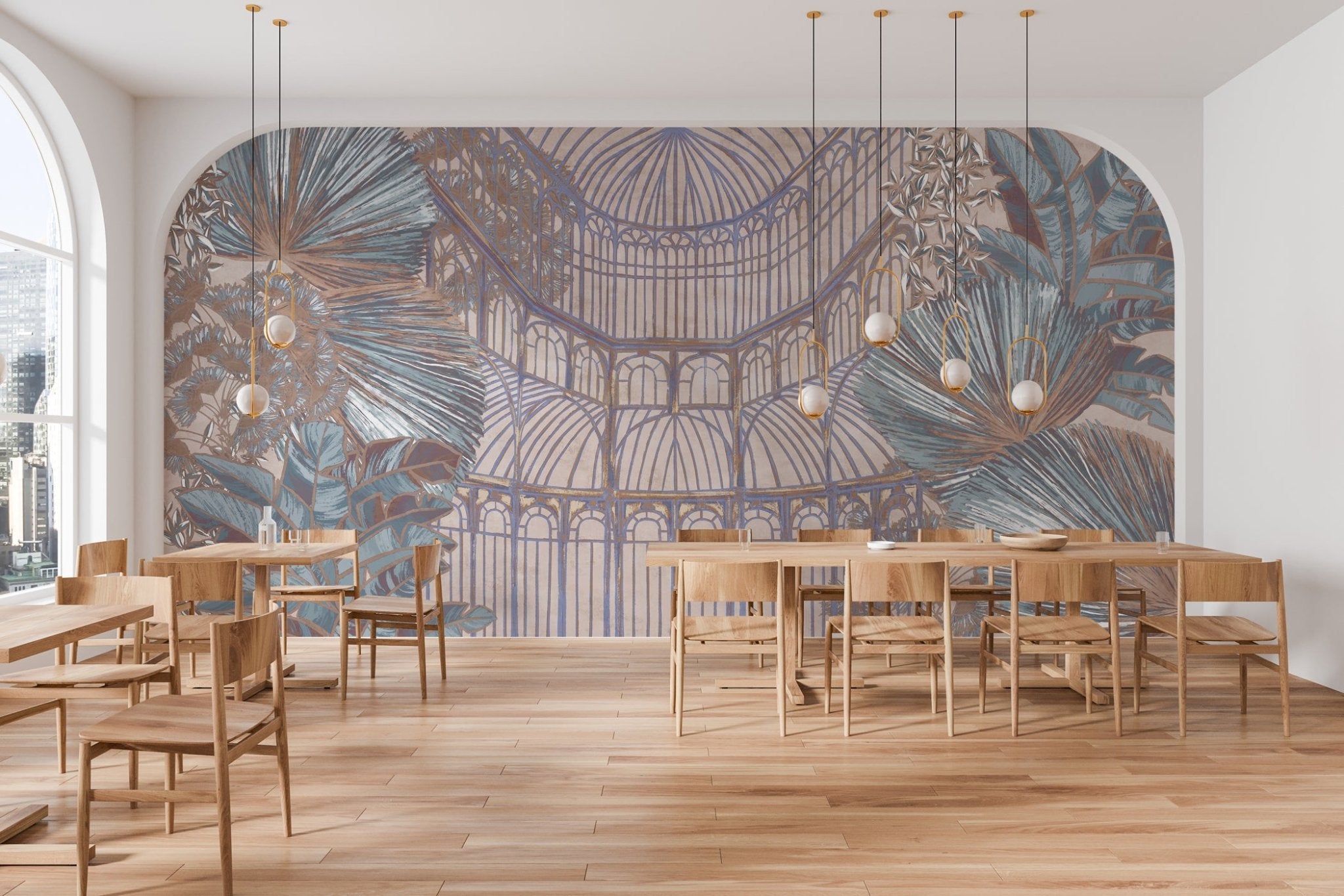 Papier peint verrière végétale, XXL, tendance