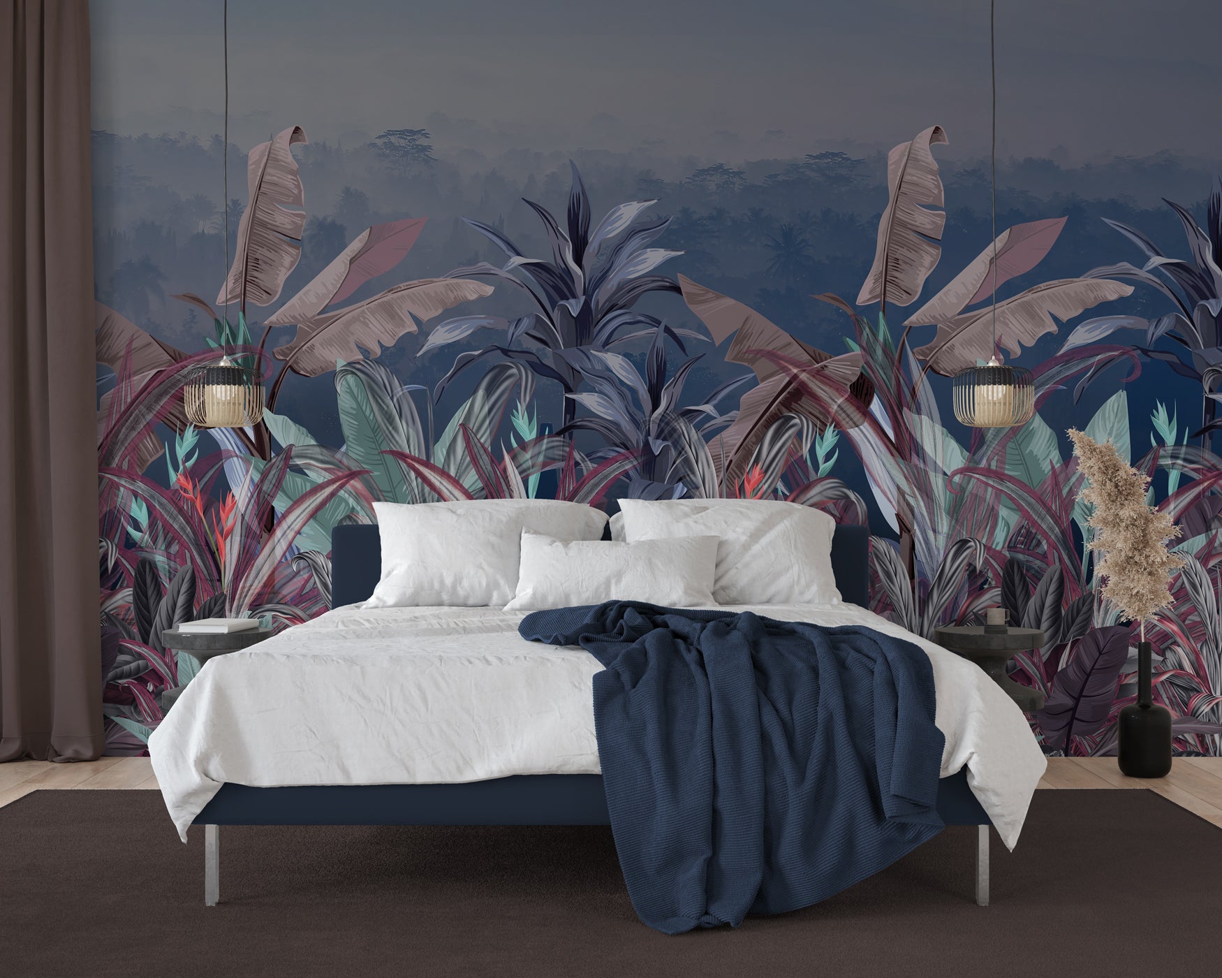 Papier peint panoramique éclat botanique, mural concept, tendance