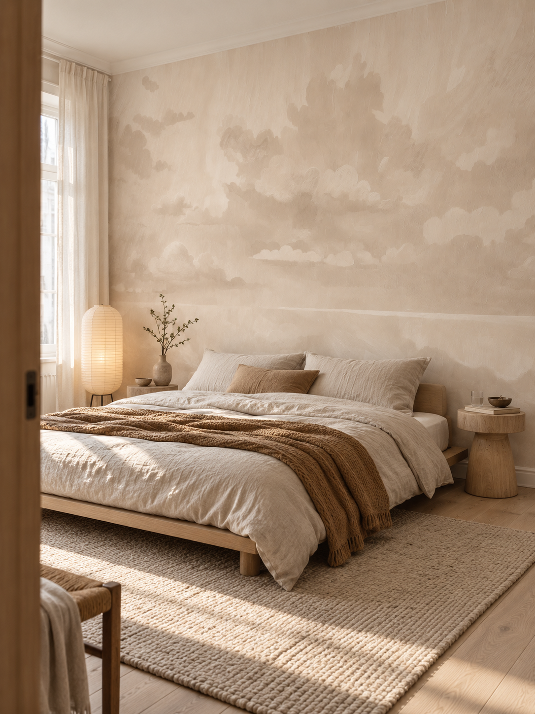 Carta da parati panoramica “Cielo di velluto” – nuvola beige