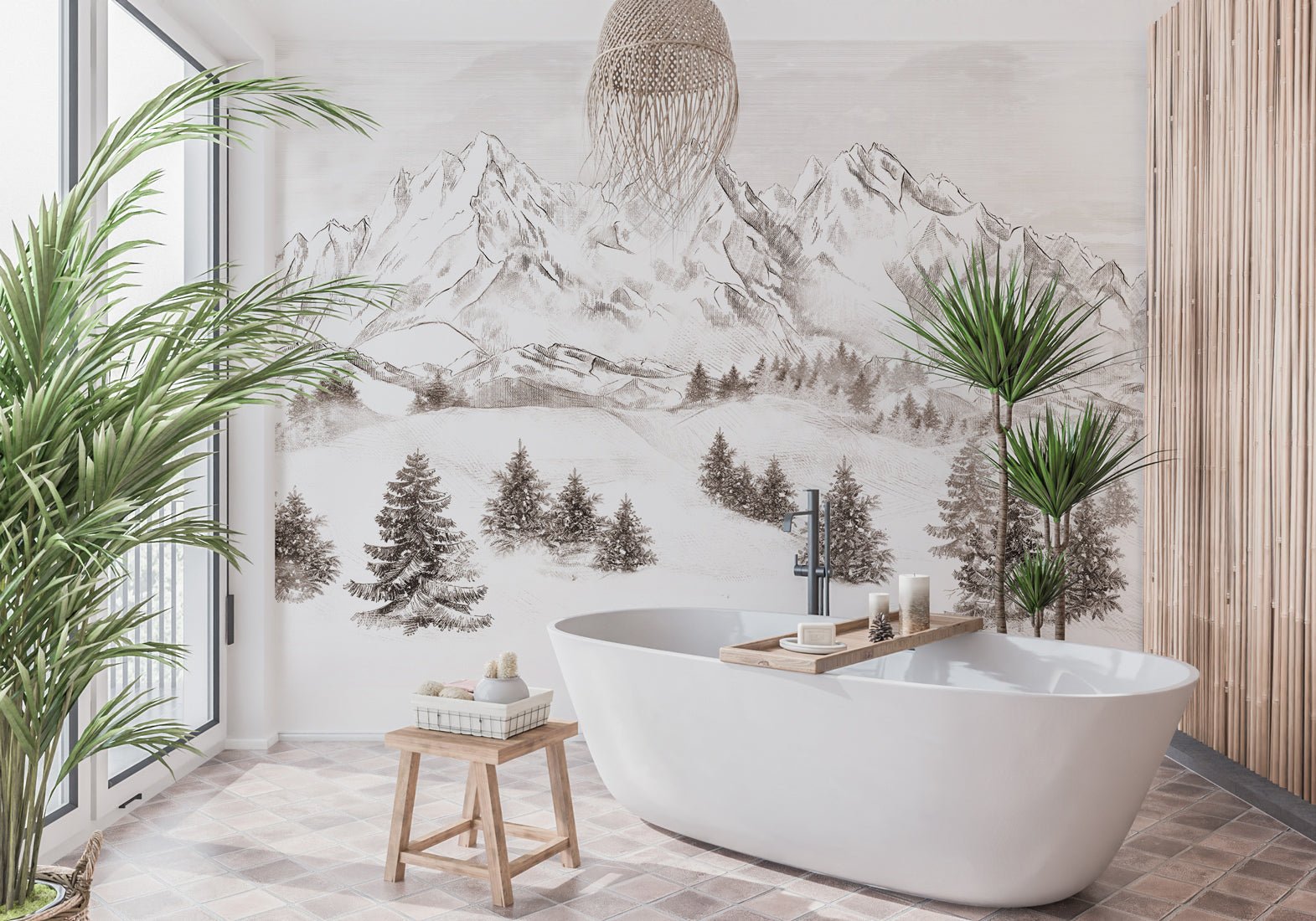 Papier peint montagne massif des Alpes - papier peint sur mesure francais - muralconcept