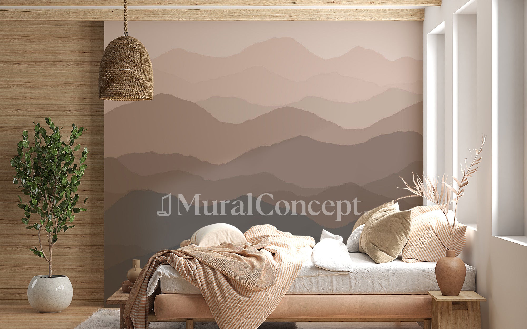 Papier peint panoramique dunes terracotta - panoramique français