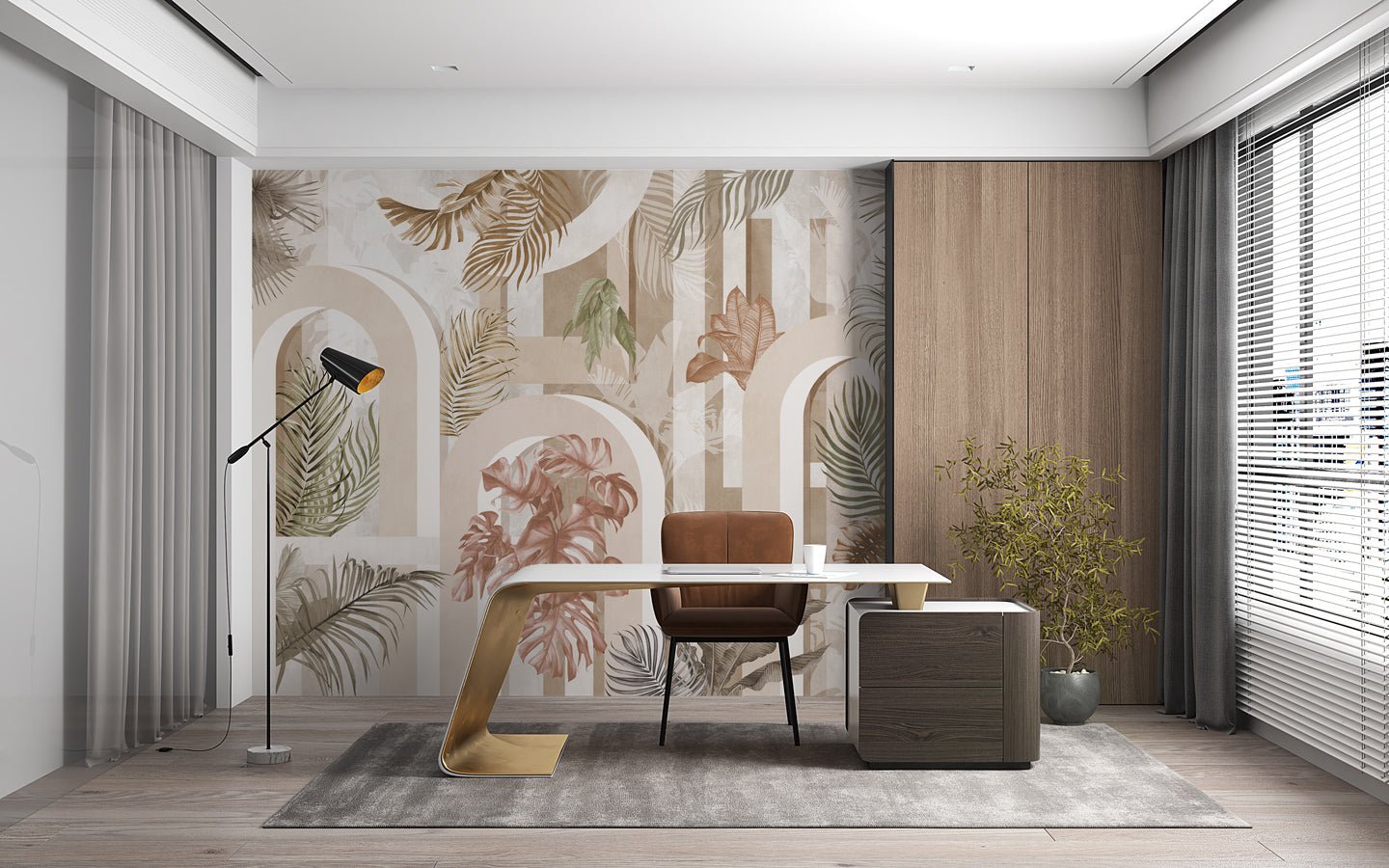 Papier peint tendance arche sépia - papier peint sur mesure francais - muralconcept