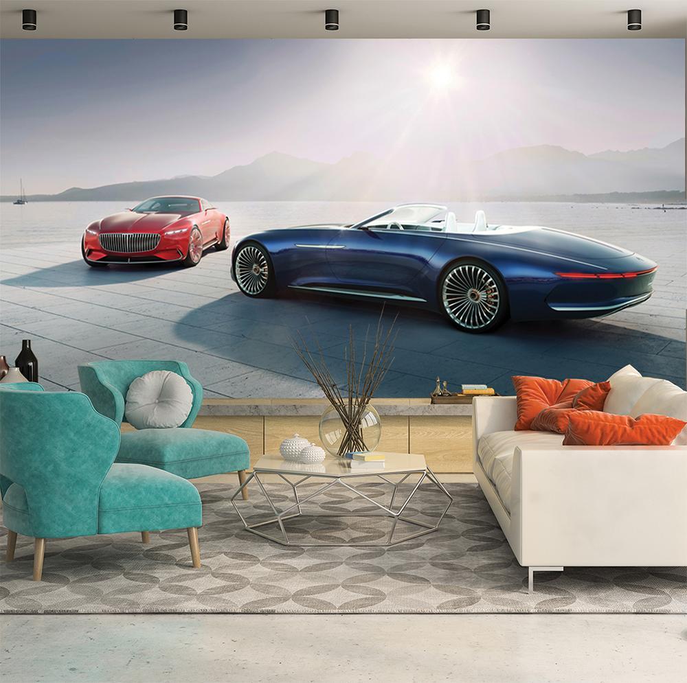 Papier peint duo automobile prestige - papier peint sur mesure francais - muralconcept