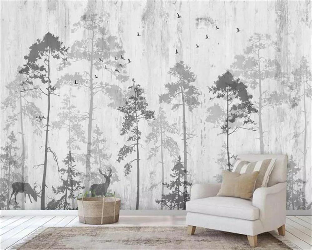 Papier peint Forêt Nostalgique - papier peint sur mesure francais - muralconcept