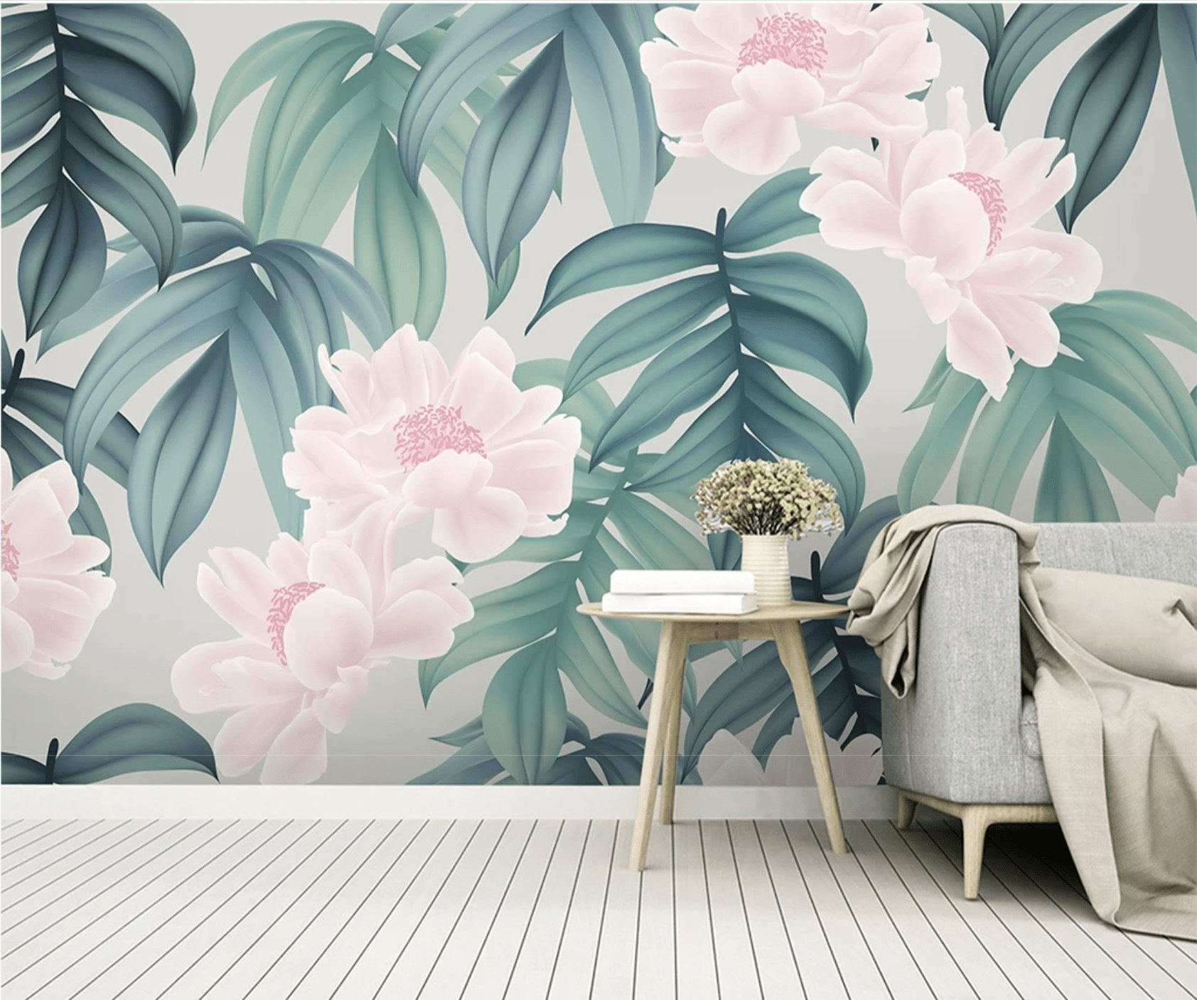 Papier peint intissé floral Nouméa - papier peint sur mesure francais - muralconcept