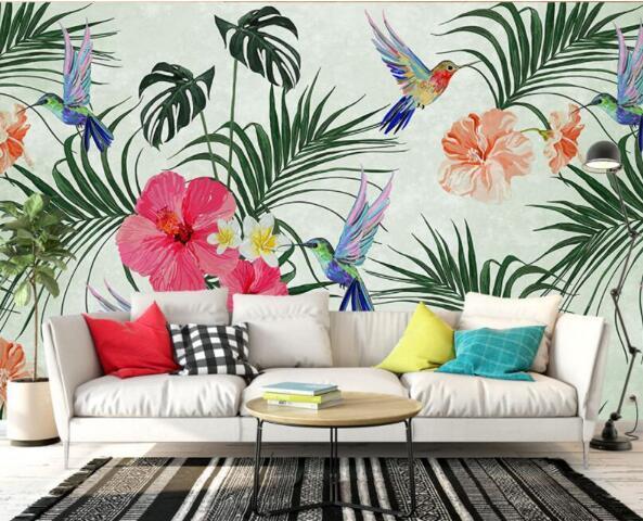 Papier peint Jungle & Flying Bird - papier peint sur mesure francais - muralconcept