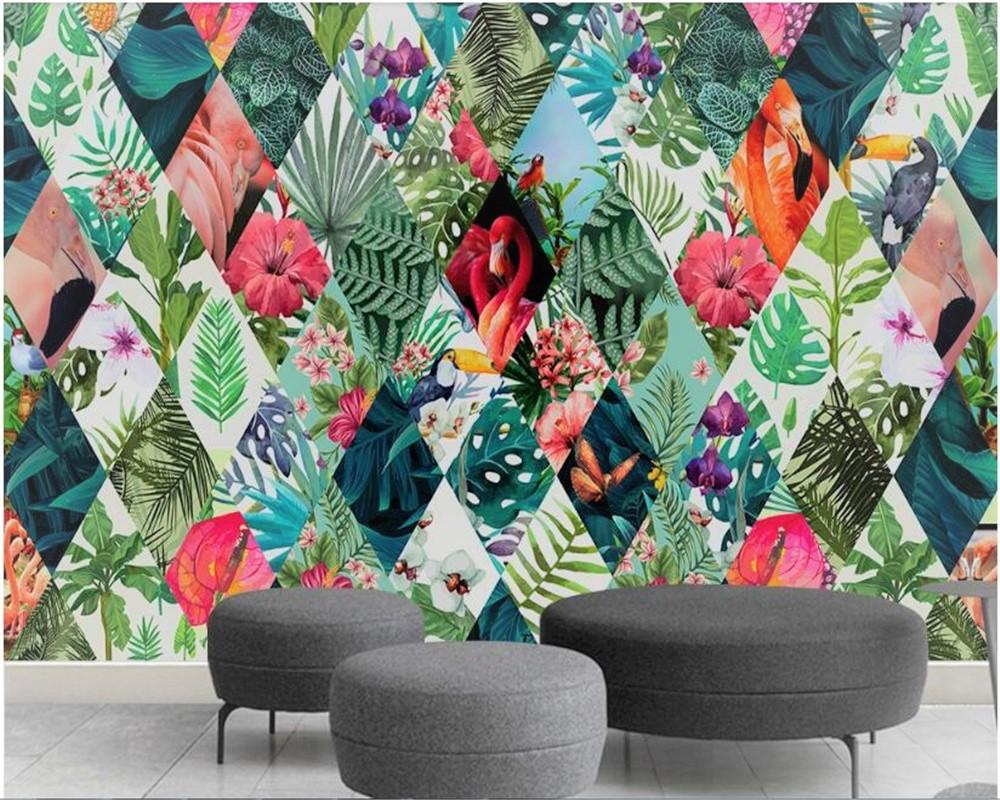 Papier peint Jungle Mosaïque - papier peint sur mesure francais - muralconcept