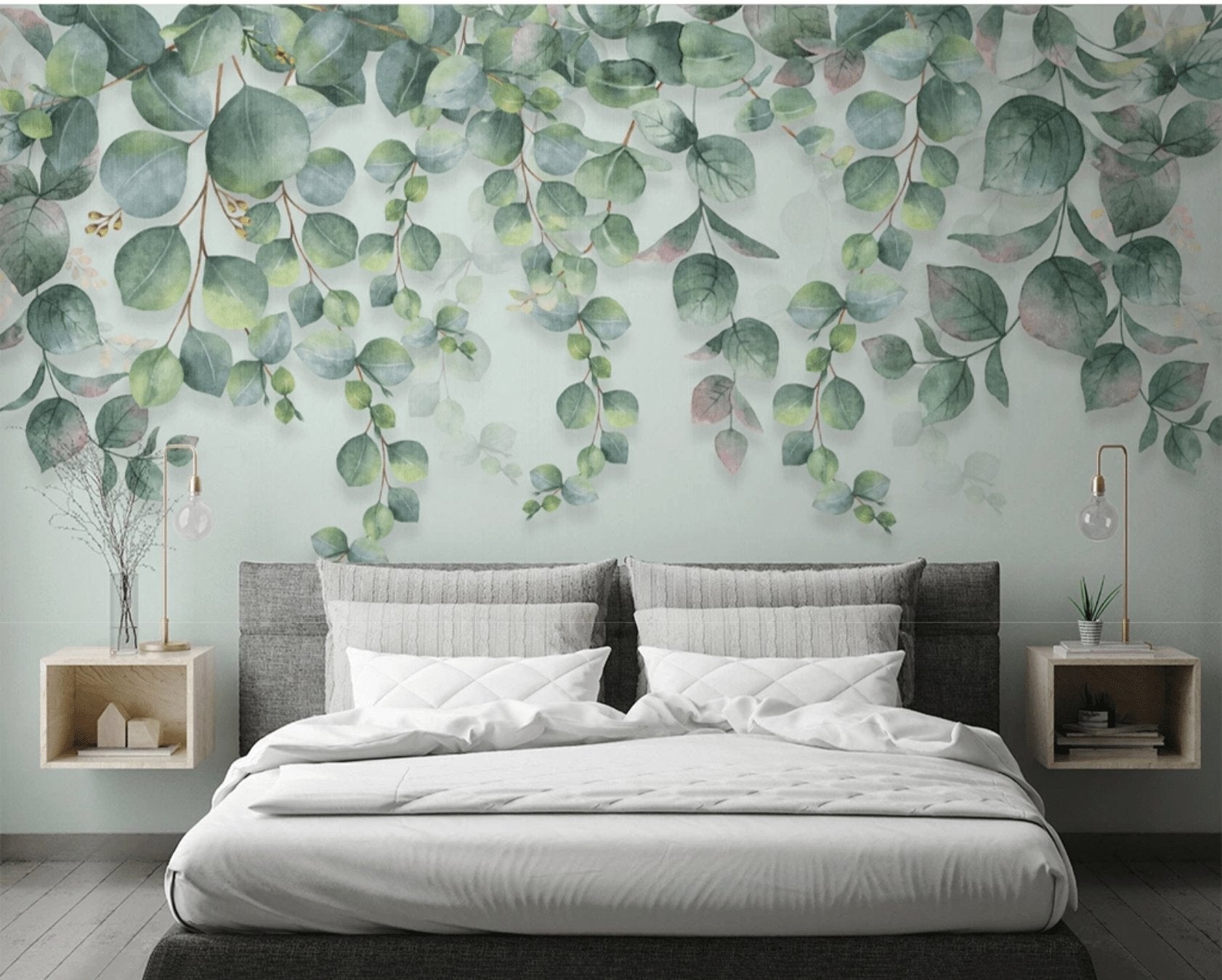Papier peint nature plante Eucalyptus - papier peint sur mesure francais - muralconcept