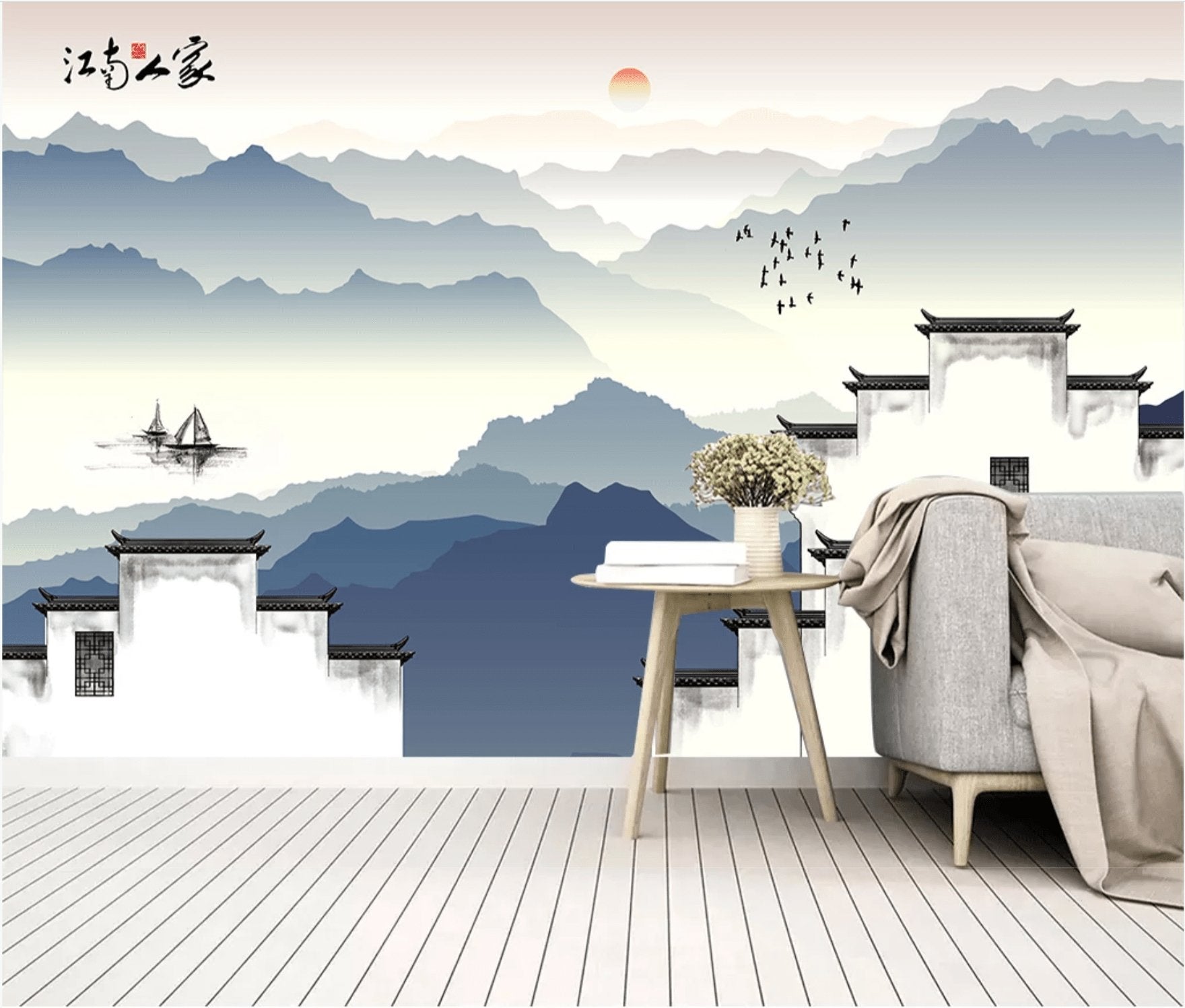 Papier peint panoramique déco zen - papier peint sur mesure francais - muralconcept