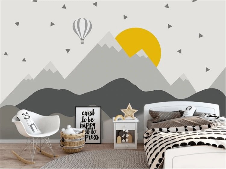 Carta da parati panoramica delle montagne scandinave per bambini