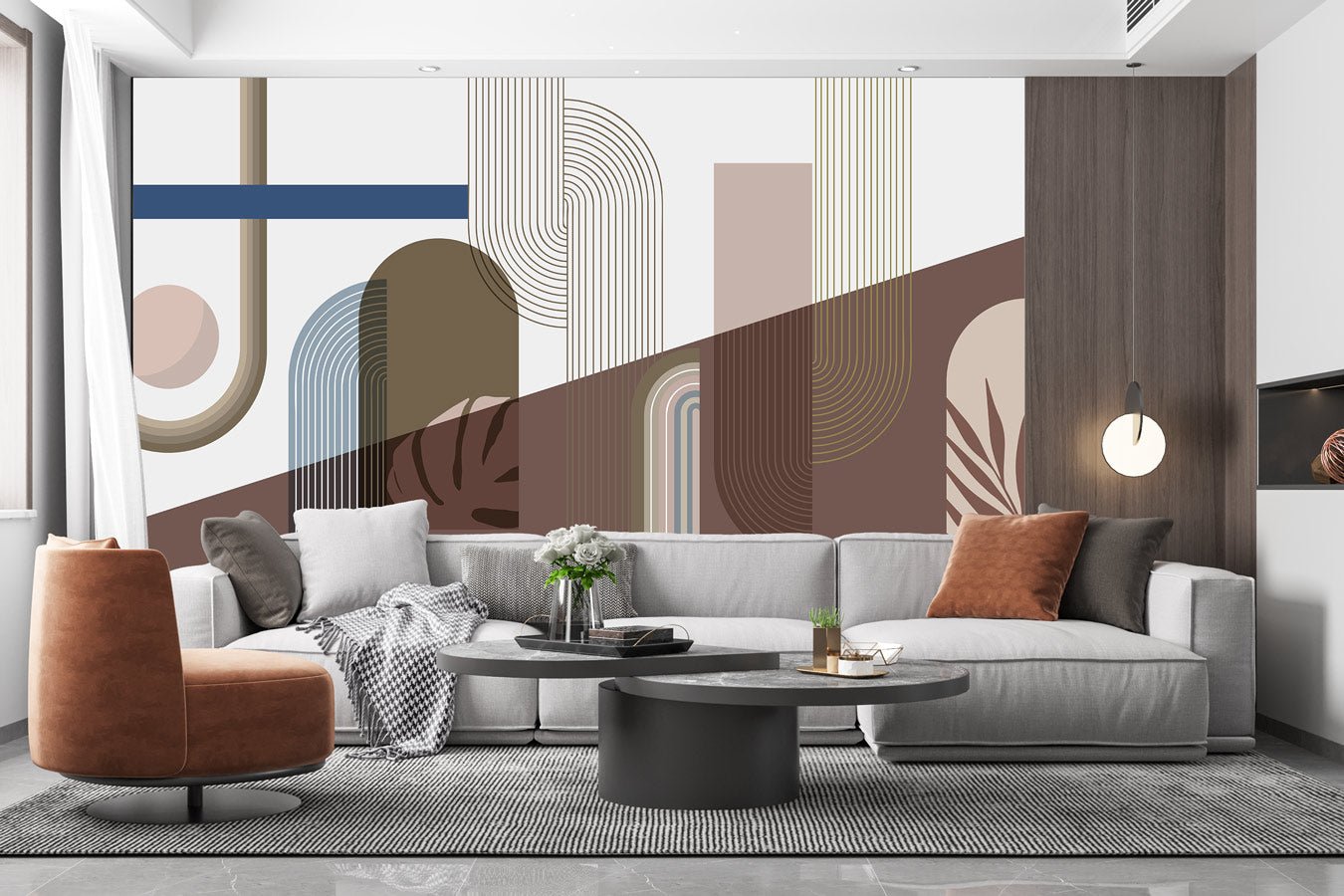 Papier peint Art déco moka - papier peint sur mesure francais - muralconcept