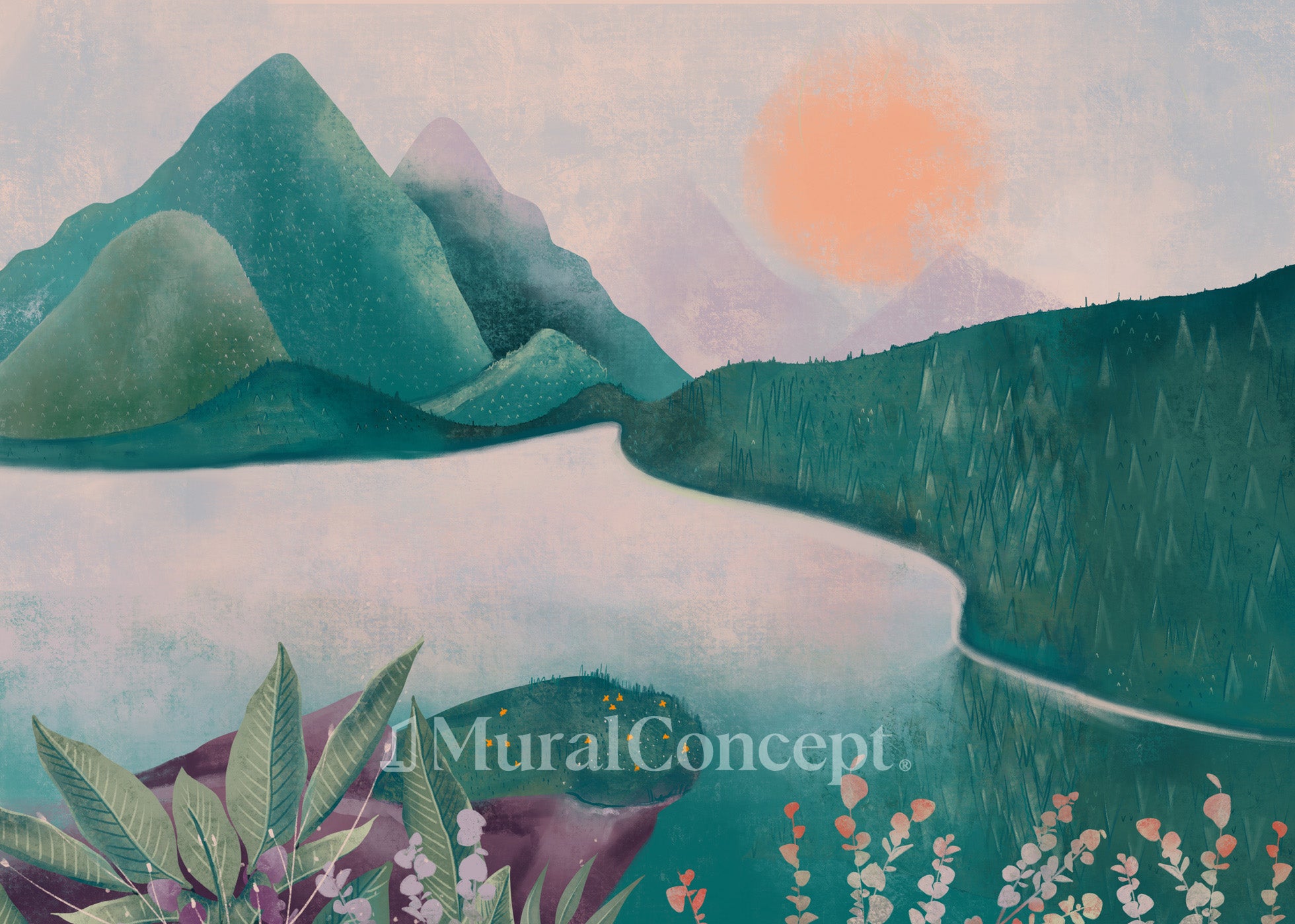 Papier peint beauté de la nature - panoramique français