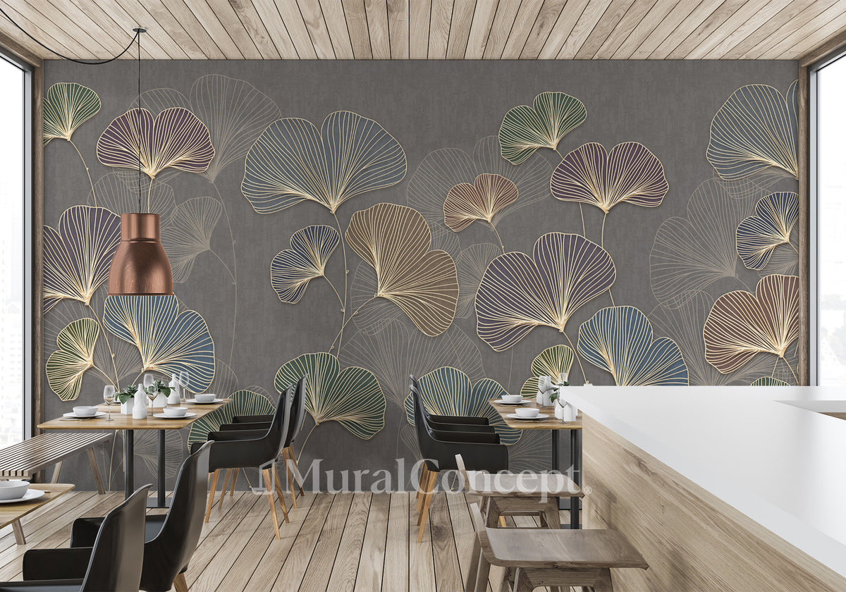 Ginkgo Asia Trendy Ginkgo Bistro Wallpaper